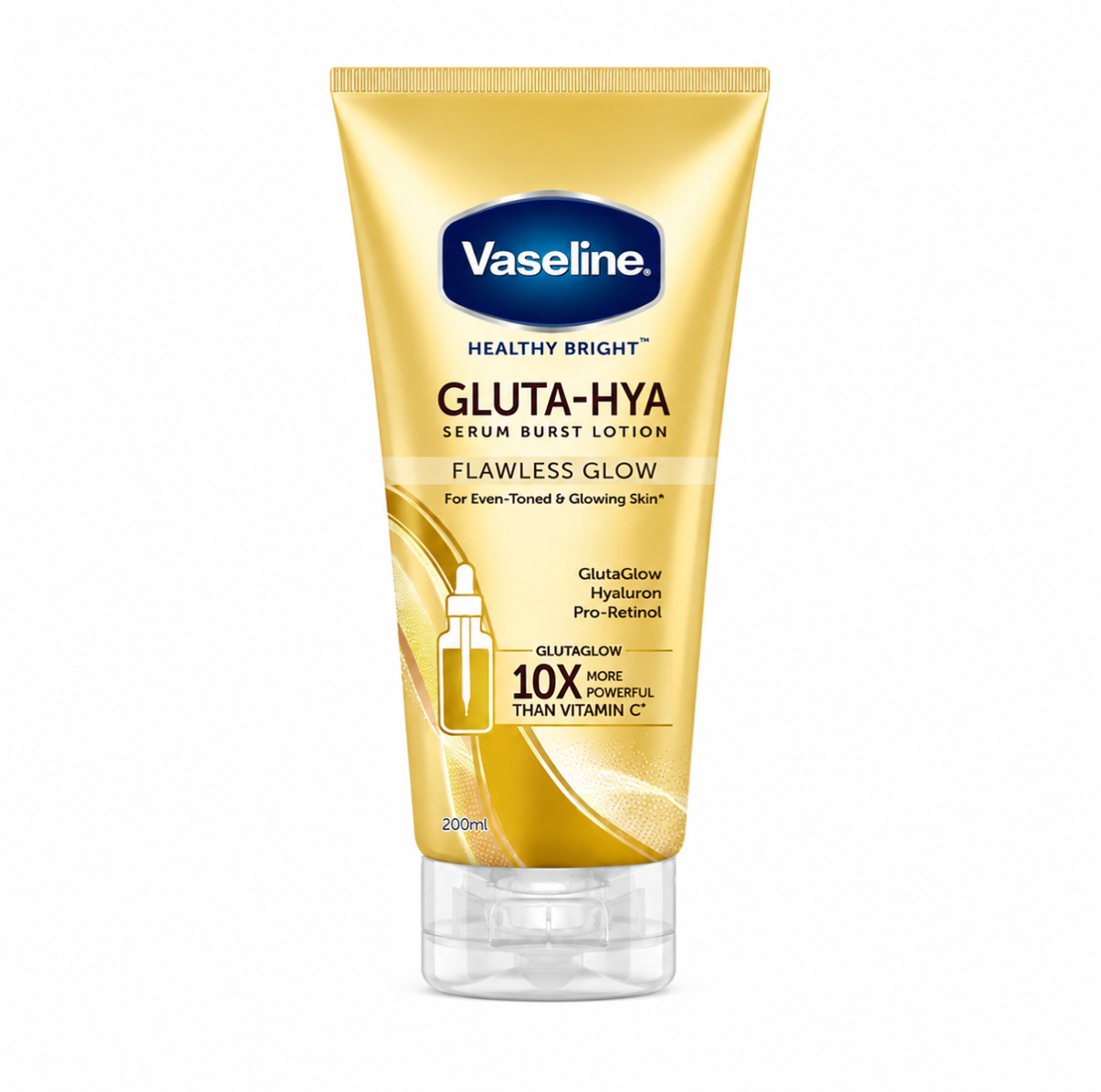 Vaseline Gluta Hya Serum Burst UV Lotion Flawless Bright 200ML