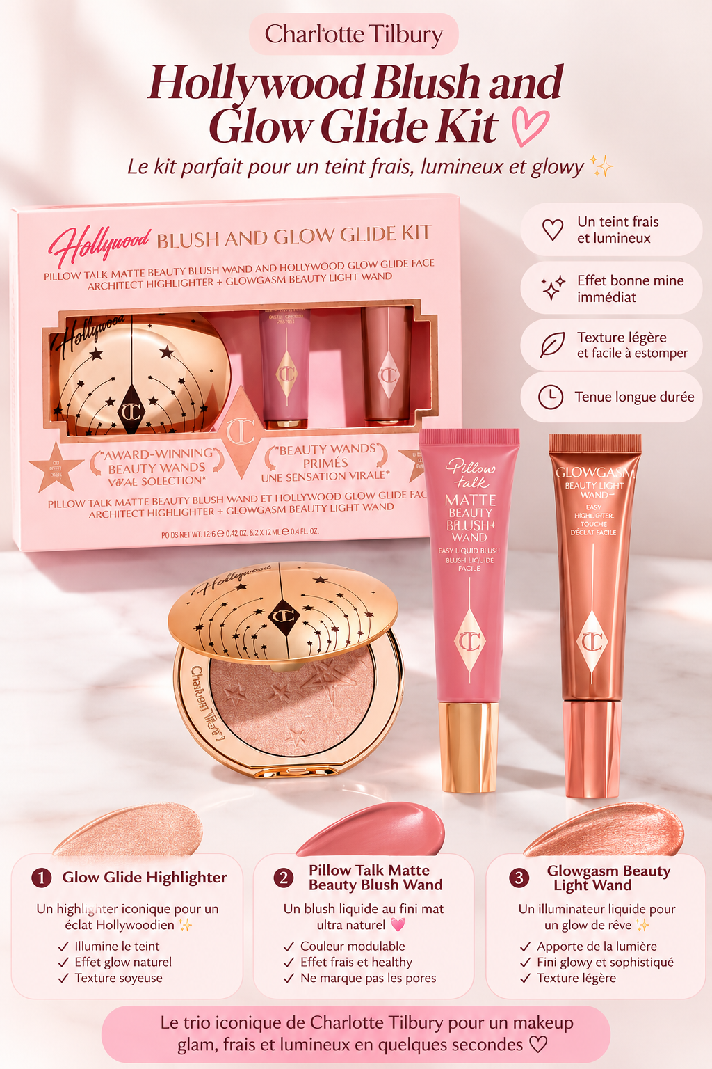 Charlotte Tilbury – Hollywood Blush and Glow Glide Kit ✨