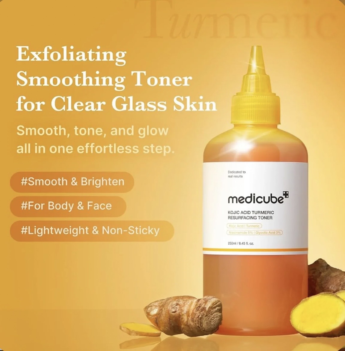 Medicube KOJIC ACID TURMERIC RESURFACING TONER 250 ML