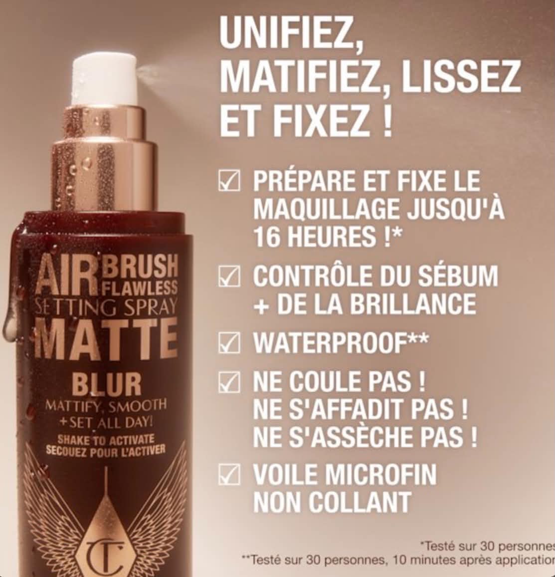 Charlotte Tilbury Airbrush Flawless Setting Spray Matte 34 ml - Spray fixateur mat