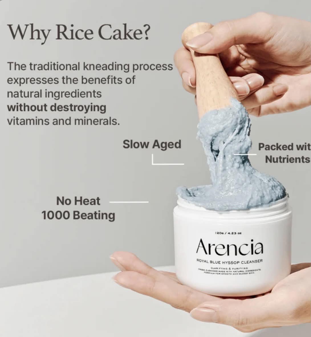 Arencia FRESH BLUE HYSSOP RICE MOCHI CLEANSER 120 G