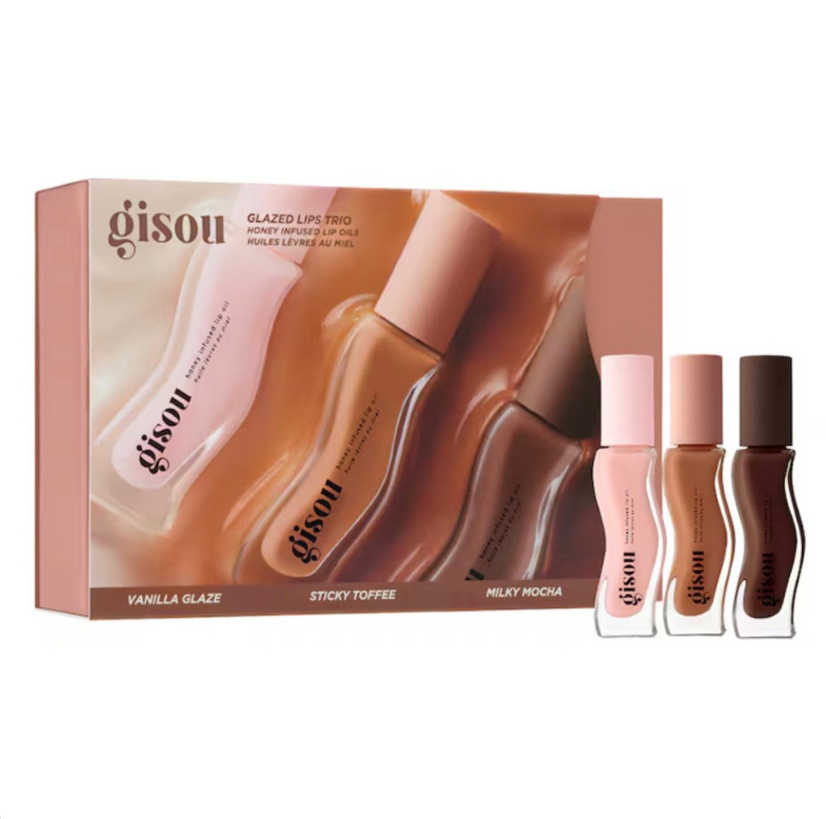 Gisou Honey Infused Glazed Lip Trio - Coffret huiles à lèvres