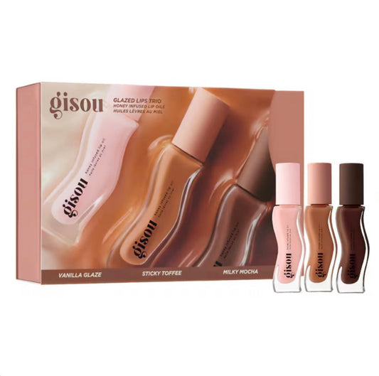 Gisou Honey Infused Glazed Lip Trio - Coffret huiles à lèvres