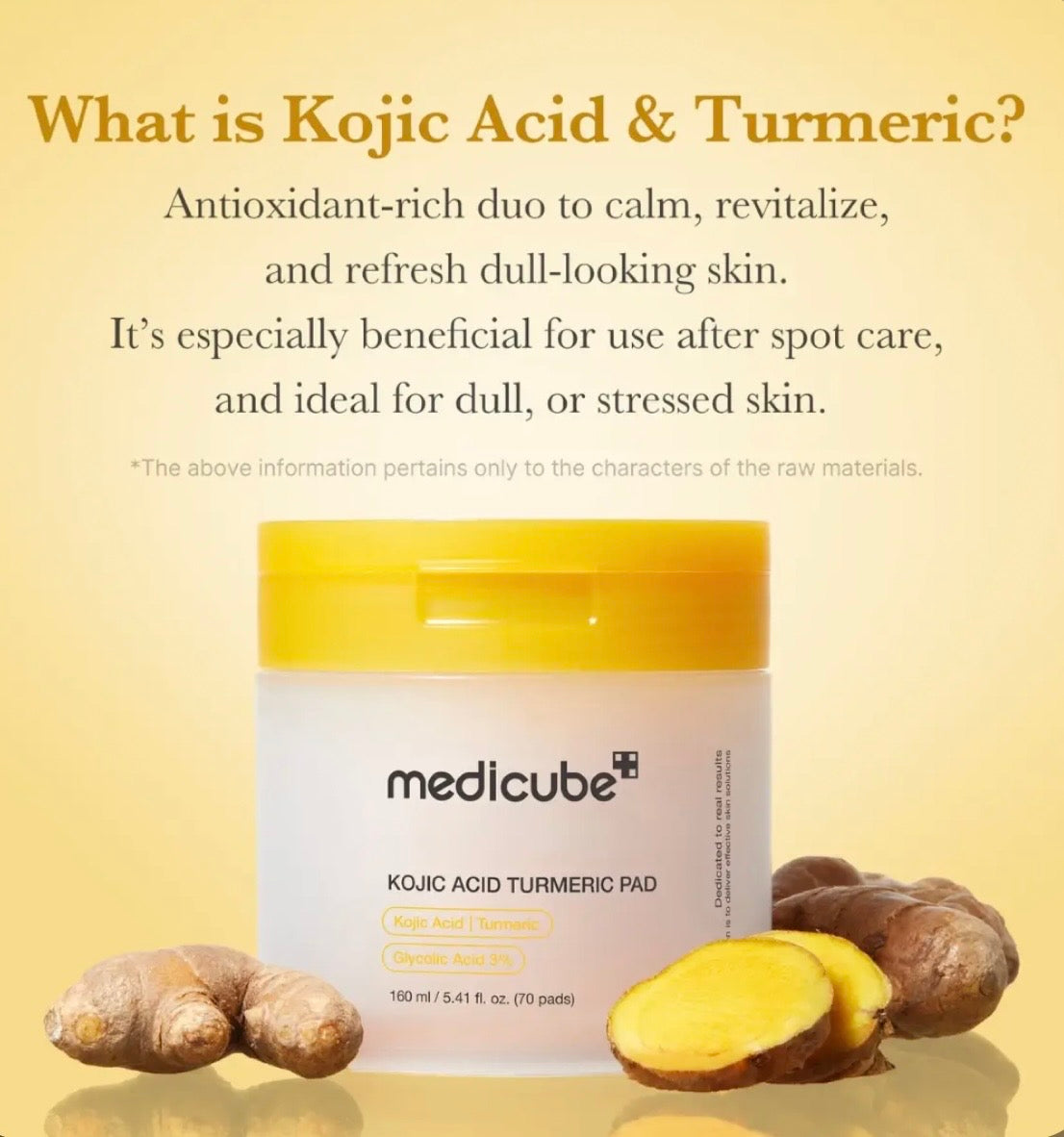 Medicube KOJIC ACID TURMERIC PAD 70 PADS 160 ML