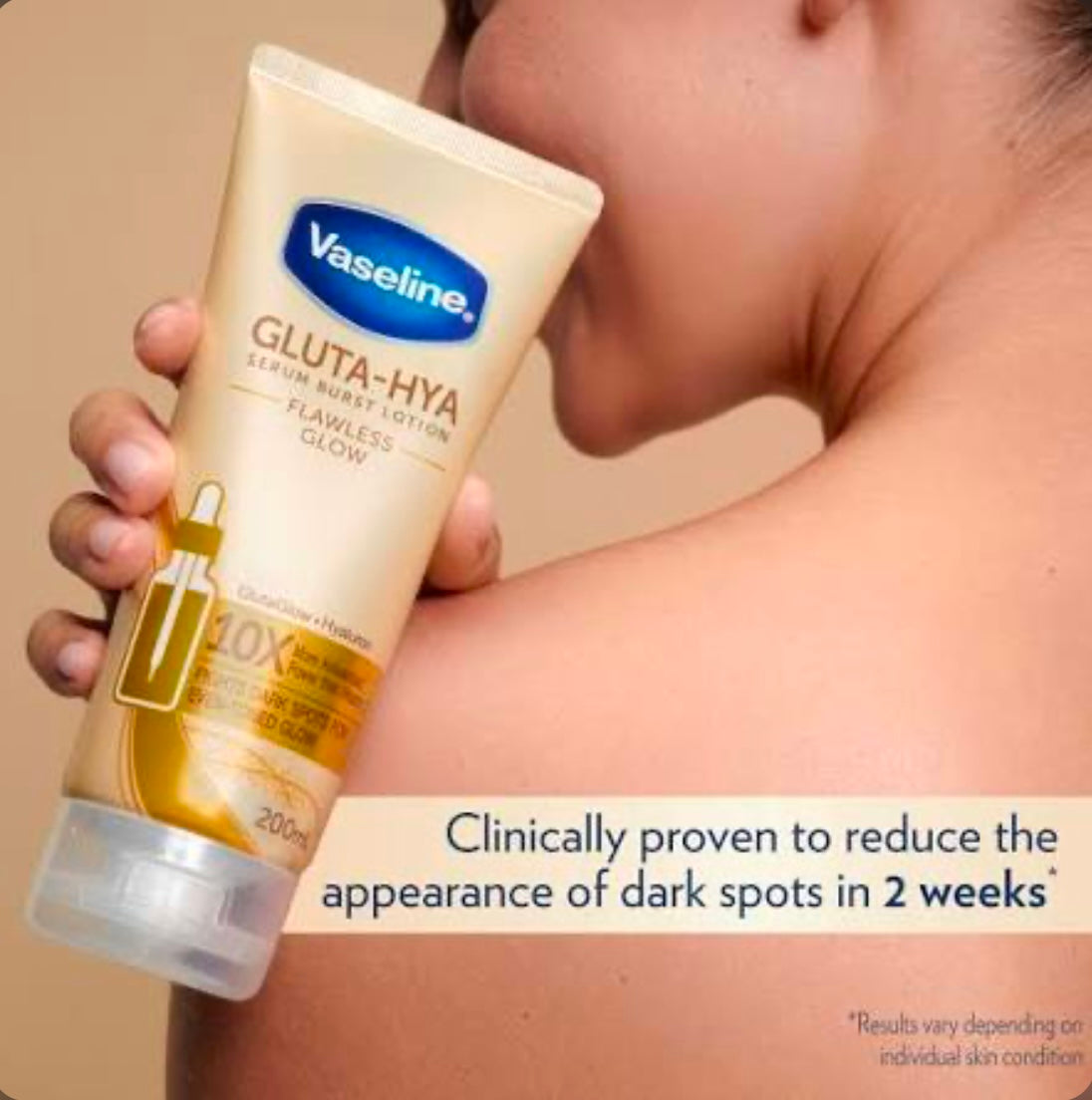 Vaseline Gluta Hya Serum Burst UV Lotion Flawless Bright 330ML