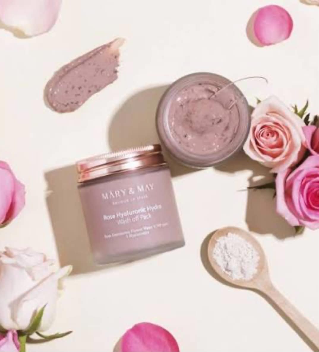 MARY &amp; MAY Rose Hyaluronic Hydra Wash Off Pack 🌹💧