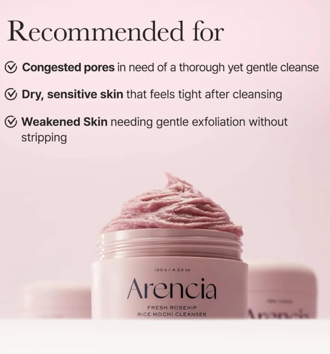 Arencia Fresh Rosehip Rice Mochi Cleanser
